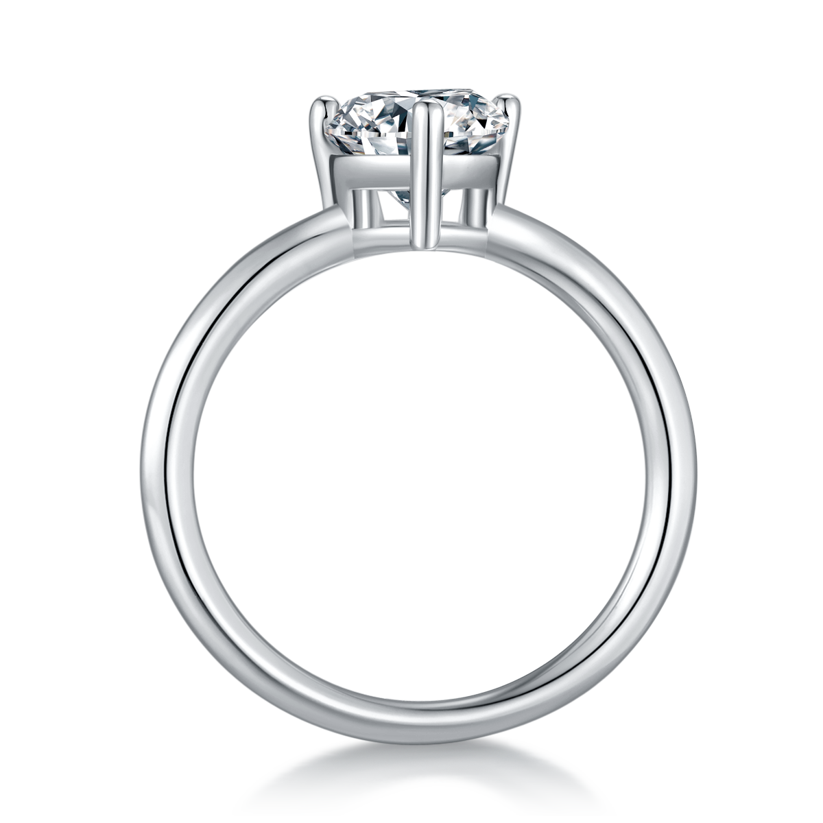 Classic pear shaped S925 silver plated white gold moissanite diamond women's ring 2.0 carats D-class